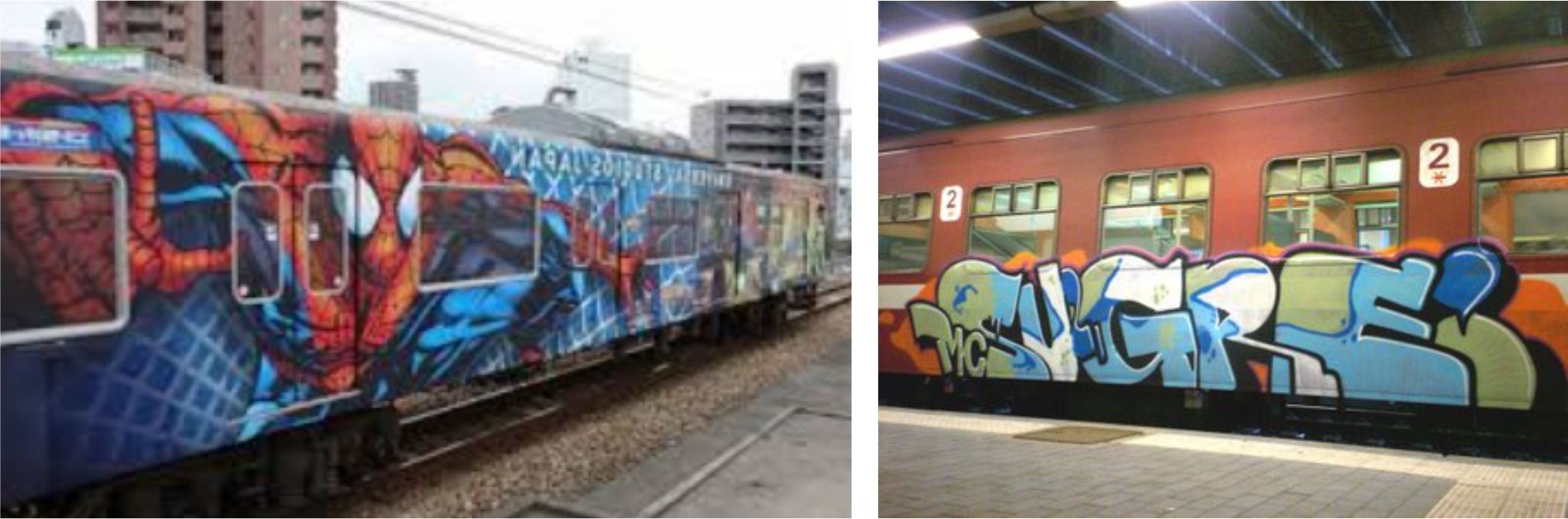 beschilderde trein